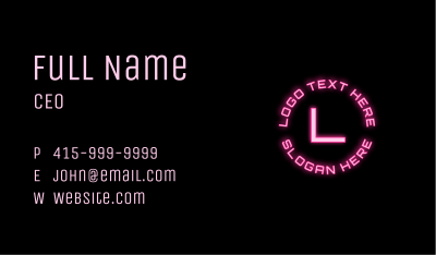 Neon Gaming Letter Business Card Image Preview