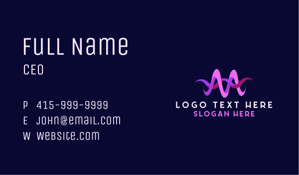 Creative Music Wave Business Card Design Image Preview