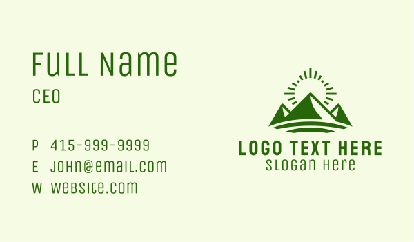 Mountain Travel Hiking  Business Card Design Image Preview