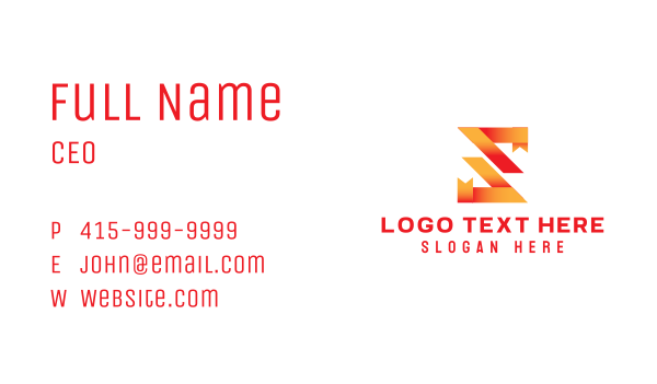 Orange Ribbon Letter S  Business Card Design Image Preview