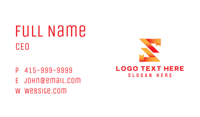 Orange Ribbon Letter S  Business Card Image Preview
