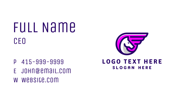 Horse Wing Racing Business Card Design Image Preview
