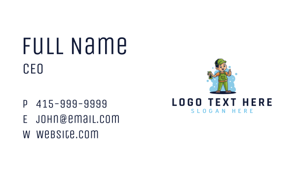 Spray Cleaner Janitor Business Card Design Image Preview