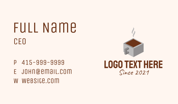 3D Cube Coffee Mug Business Card Design Image Preview