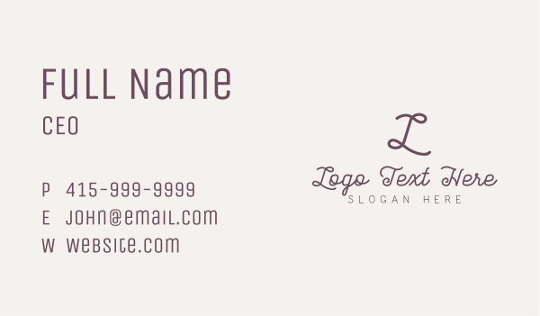 Lifestyle Styling Letter Business Card Design Image Preview