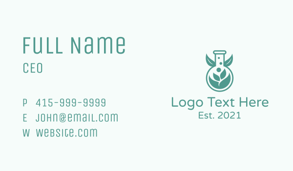 Organic Leaf Experiment  Business Card Design Image Preview
