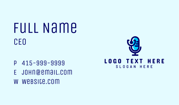 Medical Microphone Podcast Business Card Design Image Preview