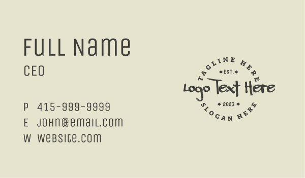 Urban Brush Wordmark Business Card Design Image Preview