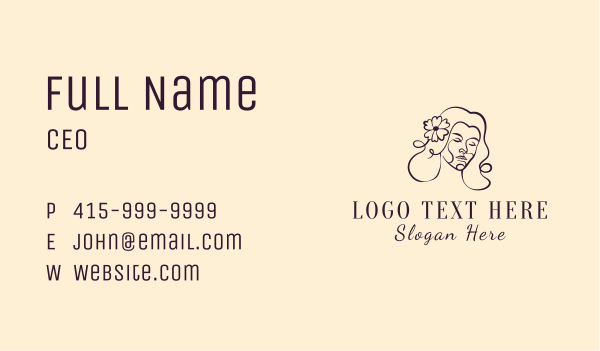 Flower Woman Face Business Card Design Image Preview