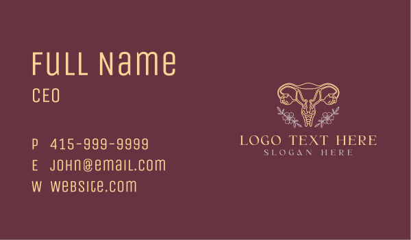 Floral Female Uterus Business Card Design Image Preview