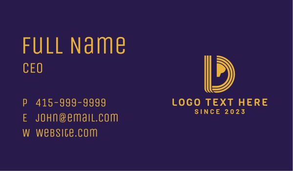 Golden Horse Letter D Business Card Design Image Preview