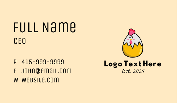 Chicken Egg Mascot Business Card Design