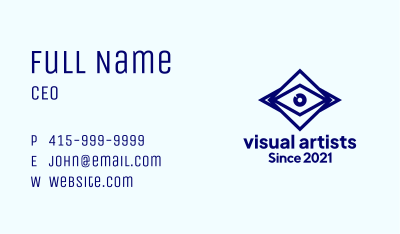 Blue Diamond Eye Business Card Image Preview