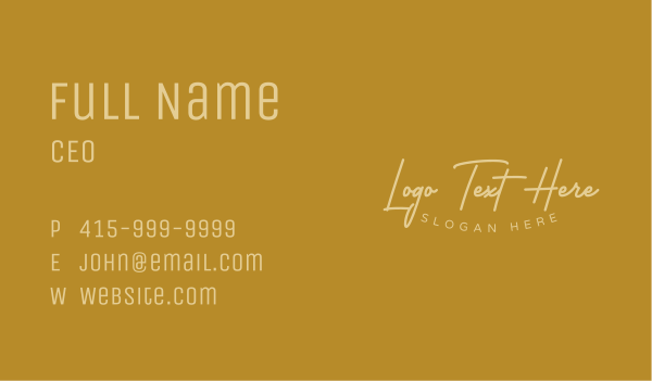 Fashion Lifestyle Wordmark Business Card Design Image Preview