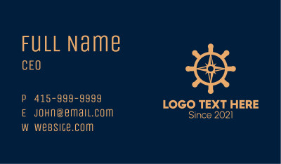 Marine Ship Compass  Business Card Image Preview