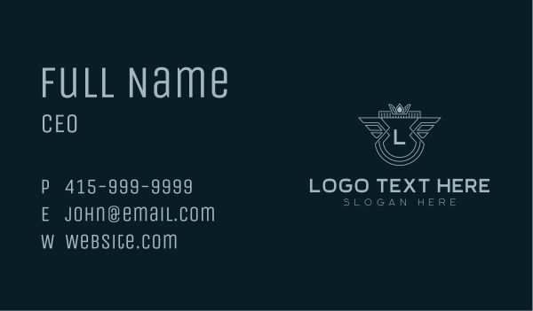 Wings Crown Company Business Card Design Image Preview
