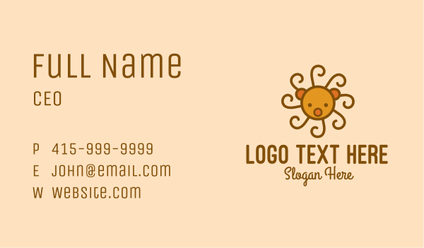 Cute Spiral Bear  Business Card Design Image Preview