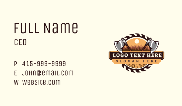 Sawmill Axe Woodwork Business Card Design Image Preview