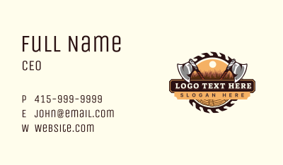 Sawmill Axe Woodwork Business Card Image Preview