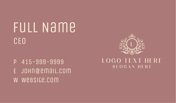 Floral Crown Wedding Business Card Design Image Preview