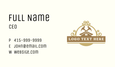 House Renovation Ornament Hammer Business Card Image Preview