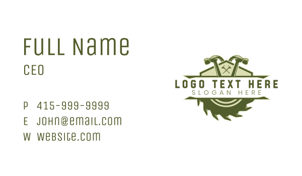 Woodwork Carpentry Business Card Design Image Preview