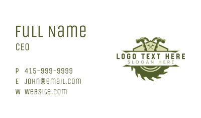 Woodwork Carpentry Business Card Image Preview