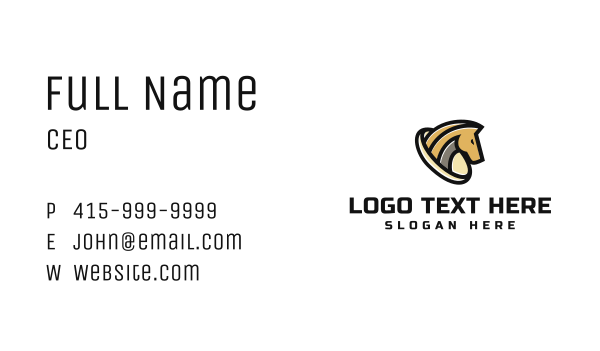 Golden Horse Equine Business Card Design Image Preview