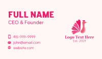 Pink Heart Peacock Business Card Image Preview
