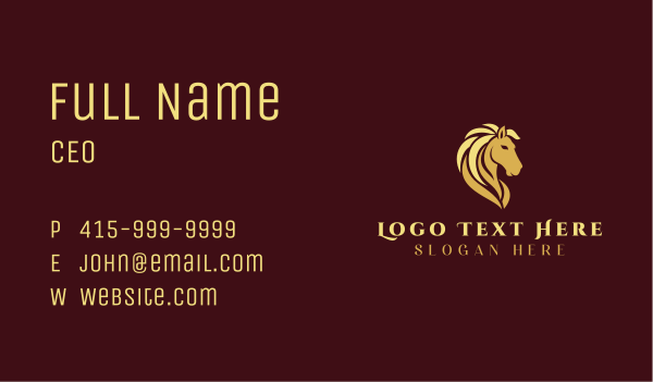 Gold Horse Stallion Business Card Design Image Preview