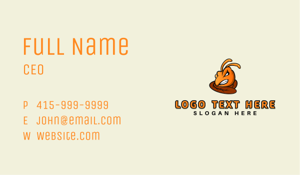 Tough Wasp Mascot Business Card Design Image Preview