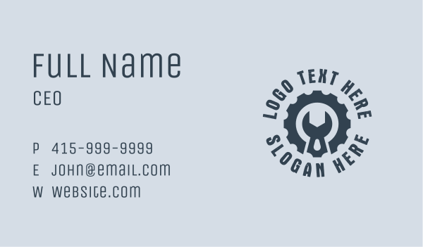 Gear Wrench Mechanic Badge Business Card Design Image Preview