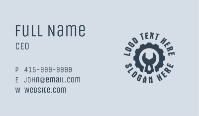 Gear Wrench Mechanic Badge Business Card Image Preview
