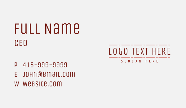 Simple Minimalist Wordmark Business Card Design Image Preview