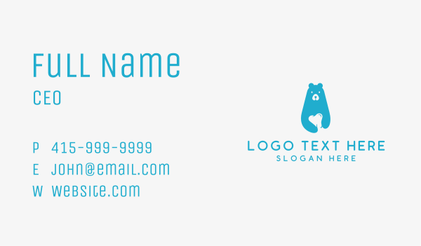 Blue Bear Dental Care Business Card Design Image Preview