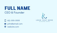 Blue Aqua Letter K  Business Card Design