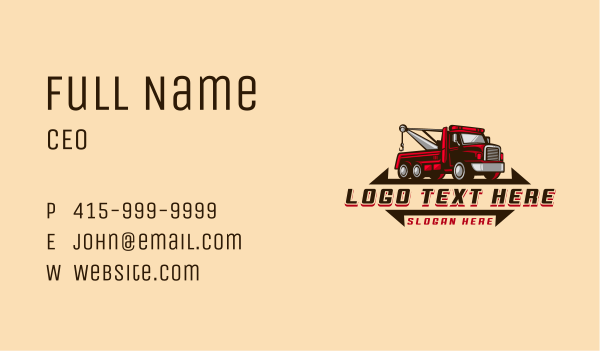 Tow Truck Pickup Business Card Design Image Preview