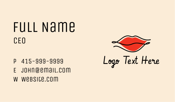 Red Lips Cosmetics  Business Card Design Image Preview