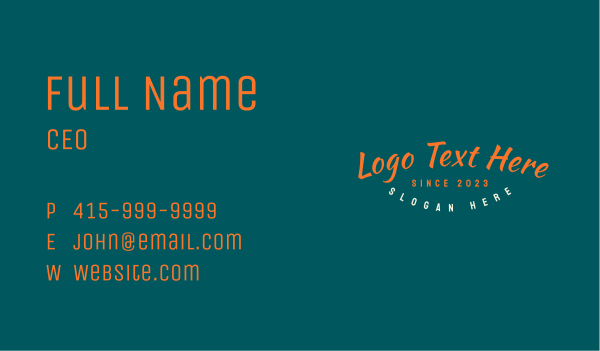 Script Brand Wordmark Business Card Design Image Preview