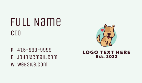 Cute Lovely Puppy Business Card Design Image Preview