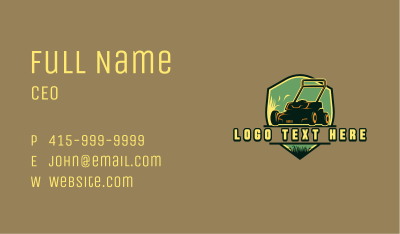 Lawn Mower Equipment Shield Business Card Image Preview