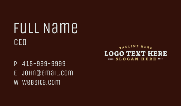 Vintage Generic Bar Business Card Design Image Preview