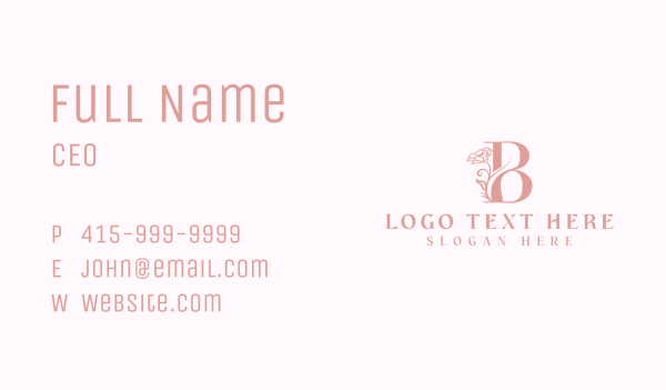 Elegant Flower Bloom Letter B Business Card Design Image Preview