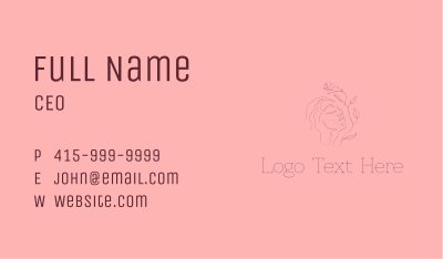 Minimalist Floral Woman Face Business Card Image Preview