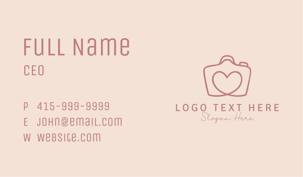 Camera Heart Photography Business Card Design Image Preview