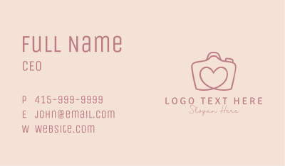 Camera Heart Photography Business Card Image Preview