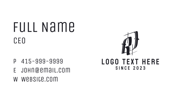 Black Gothic Lettermark  Business Card Design Image Preview