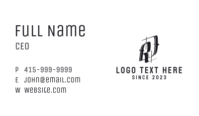Black Gothic Lettermark  Business Card Image Preview