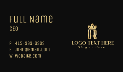 Elegant Gold Letter R Business Card Image Preview