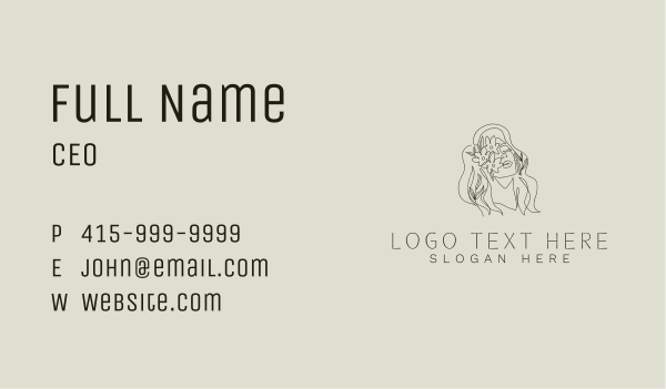 Flower Woman Face Business Card Design Image Preview